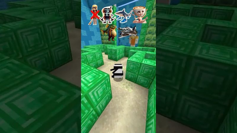 Closing One Door - Go through the Labyrinth VS Italian Brainrot Mobs #minecraft #italianbrainrot