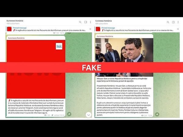 Fake Euronews Telegram channel spreads false claims about Romanian and Moldovan leaders
