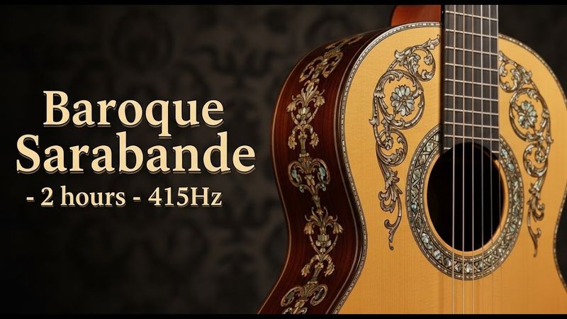 Baroque Sarabande | 2 Hours Classical Guitar for Deep Meditation & Study | 415Hz
