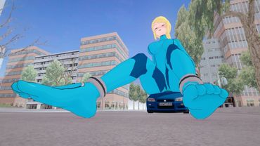 Samus Aran Giantess Car Crush - giantess growth