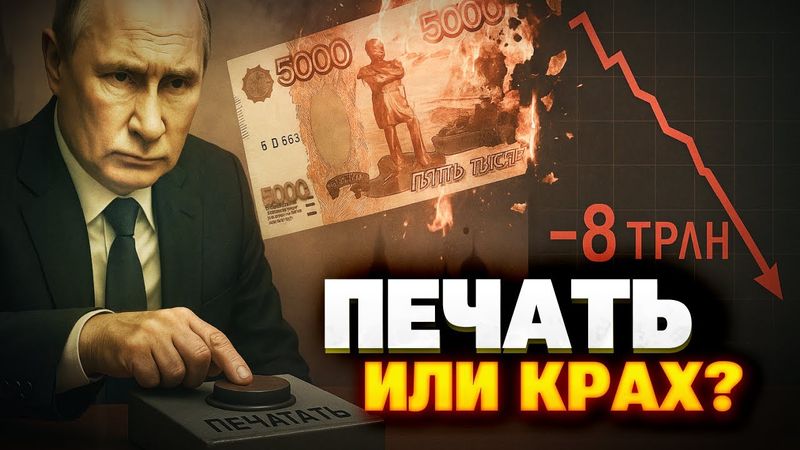 Бюджет РФ провалился: дефицит 8 трлн, нефть не спасает — Путин ЗАПУСКАЕТ ПЕЧАТНЫЙ СТАНОК!