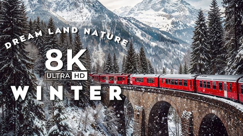 WINTER 8K HDR Dolby Vision - Relaxing movie with soothing music - cold winter #BGM