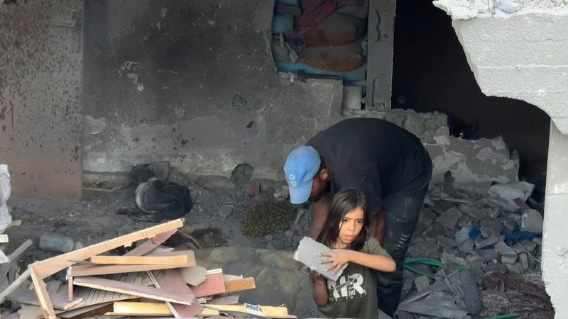 'Truly tragic': Palestinians inspect damage following Israeli strike south of Gaza City | AFP