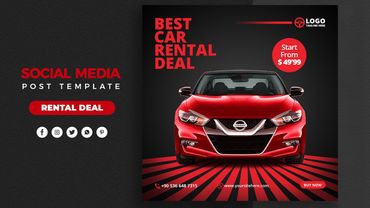 Luxury car social media post design in photoshop