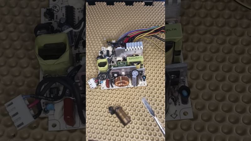 Цена невнимательности | Разрушение конденсатора | Ремонт БП компьютера #repair #psu