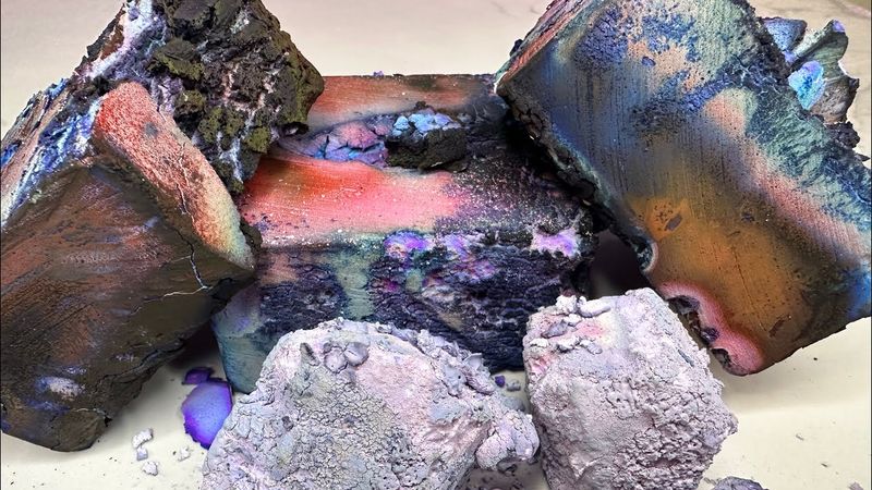 Crusty Dyed Gym Chalk Blocks ASMR