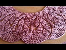 Вязание крючком круглой кокетки с узором рельефных веточек. Часть 1.
