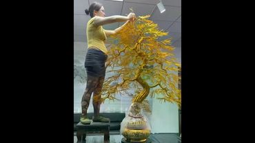 A 13-year-old girl is strong like a bull and braids steel bars into artworks with her bare hands. A