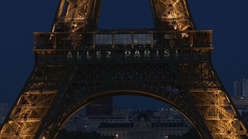 Eiffel Tower lights up for PSG ahead of Champions League final | AFP