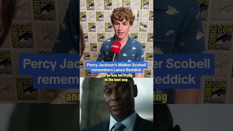 Walker Scobell remembers Lance Reddick on the set of Percy Jackson. #sdcc #percyjackson #ign #disney