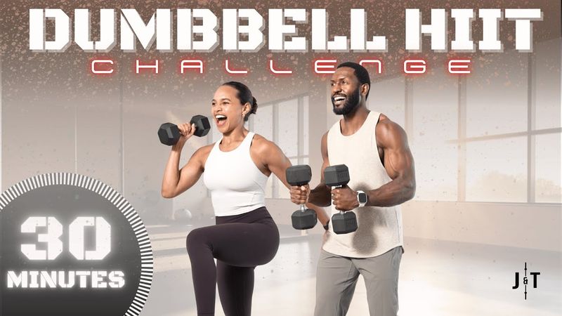 30 Minute Full Body Dumbbell HIIT Challenge [Standing Only Workout]