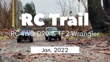 오프로드 주행 RC4WD 지프 랜드로버 YJ Wrangler, Defender 90 Heritage Edition off road trailing. 1/10 scale D90