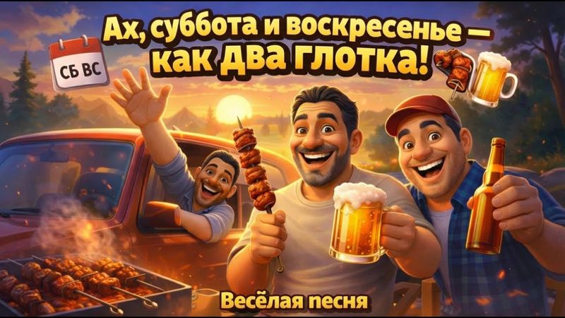 📅 Ах, суббота и воскресенье — как два глотка 🍖🍻 | Гимн выходных с юмором (Клип)