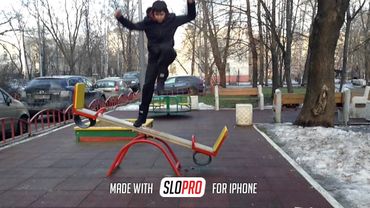 Паркур-прыжок в замедленной съёмке!