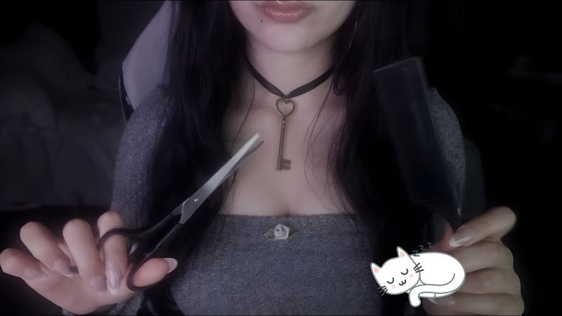 ASMR Haircut ♡ Head Massage, Rain Ambience, Layered Sounds ✂️