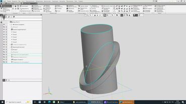 Шнек по точкам на поверхности в Компас-3D