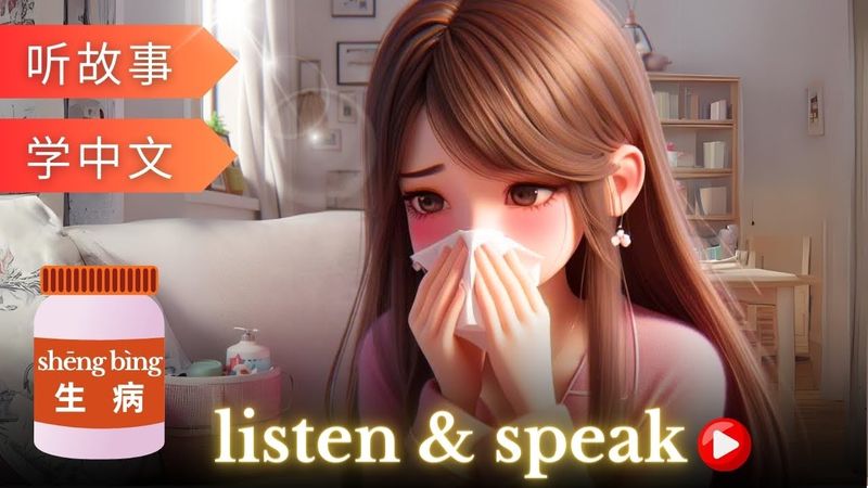 生病 Learning Chinese with stories | Chinese Listening & Speaking Skills | study Chinese | language