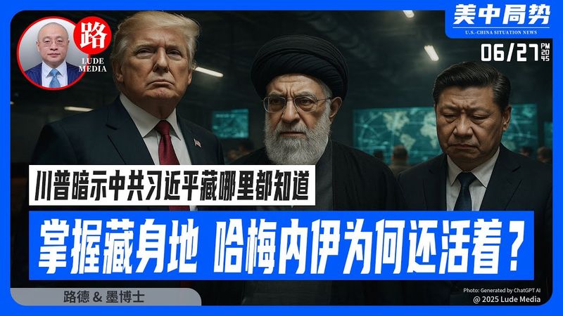 川普公开羞辱哈梅内伊并称知道其藏在哪里，正式开启对哈梅内伊被活捉审判的舆论铺垫；为什么暗示中共习近平未来结局就是被屈辱的审判下场是必然！6/27/2025 「墨博士」