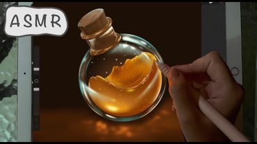 😴 iPad ASMR - Painting a potion glass - Pure Whispering - Writing Sounds