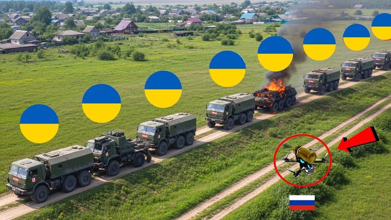 Российские беспилотники FPV внезапно атаковали украинский конвой