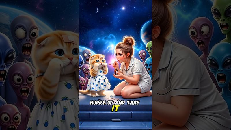 Oren's kitten doesn't want medicine #funnyshorts #funny #cartoon #animation #cat #cartoon