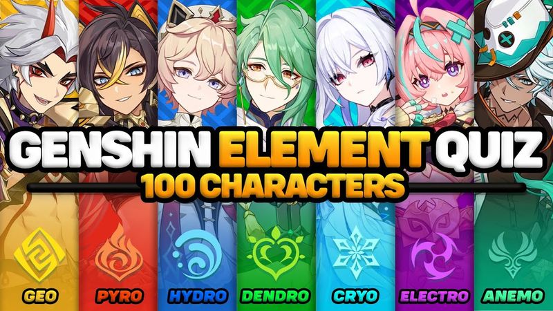 CAN YOU GUESS THE RIGHT ELEMENT IN 3 SECONDS? 🔥⏰ 100 GENSHIN CHARACTERS 💯 | GENSHIN IMPACT QUIZ