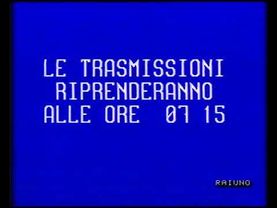 Конец эфира (RAIDUE Италия,1988)