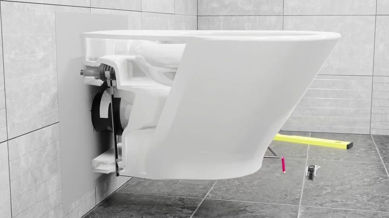 Установка подвесной чаши со скрытыми креплениями Roca GAP Round