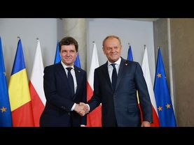 Romanian president-elect visits Poland's Tusk, lends support to Trzaskowski ahead of election runoff
