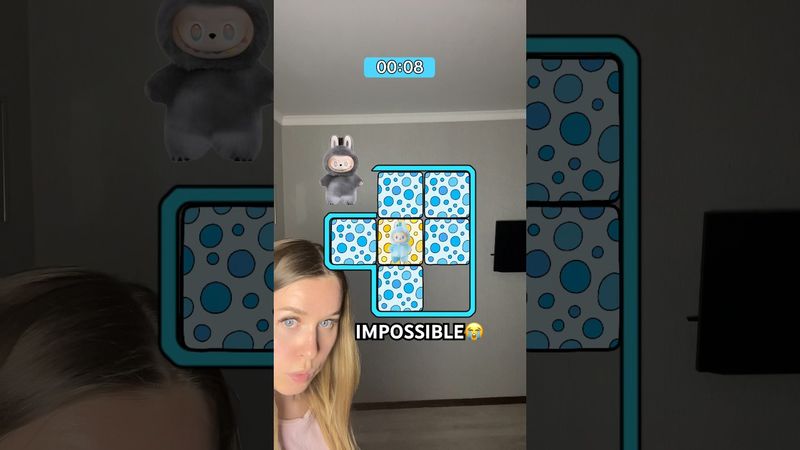 Labubu Challenge🐰🩵IMPOSSIBLE😭#shorts