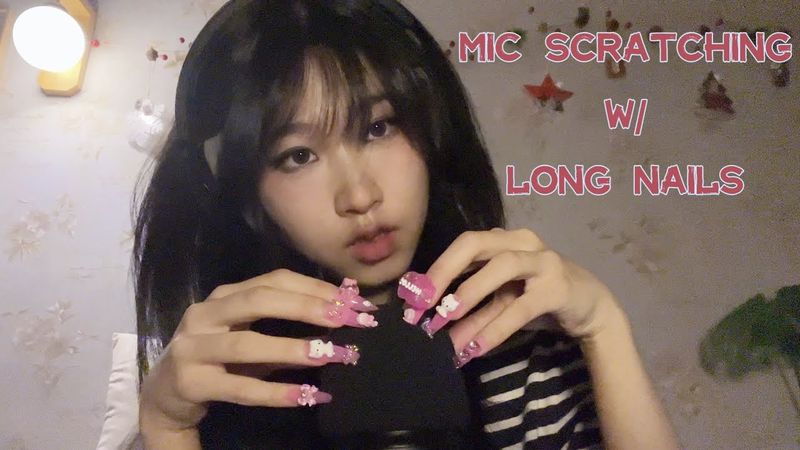 ASMR Fast Mic Scratching with Long Nails(fluffy, foam, bare)