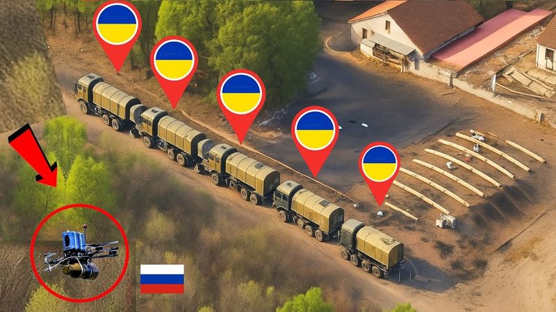 Операция российских беспилотников против украинского конвоя