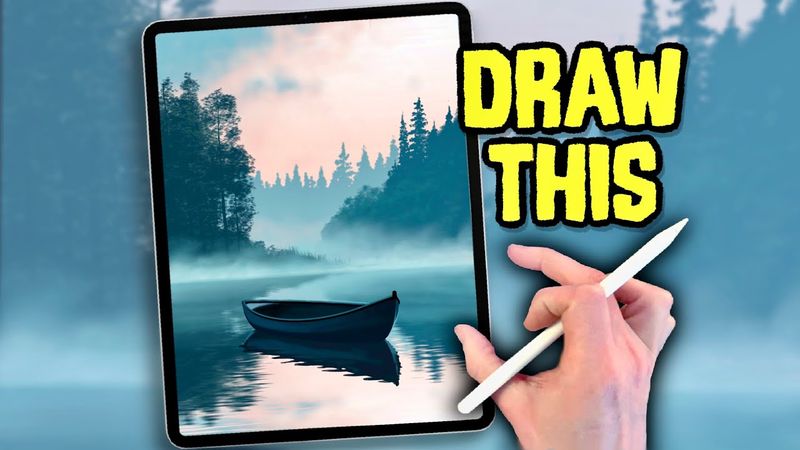 PROCREATE Landscape Drawing Tutorial - Boat Lake