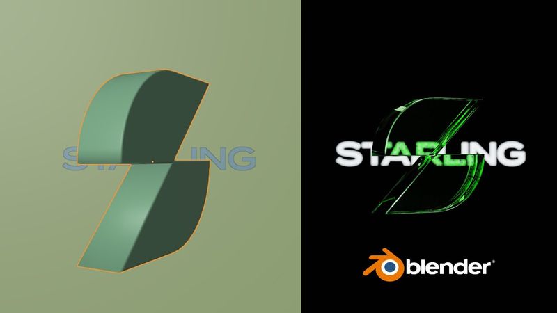 3D Glass Logo Render In Blender #logorender #blender #glasseffect