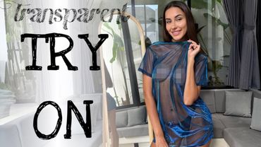 [4K] Transparent Fashion Trends Dresses in Black and Blue | 2025 Unboxing & Style Review