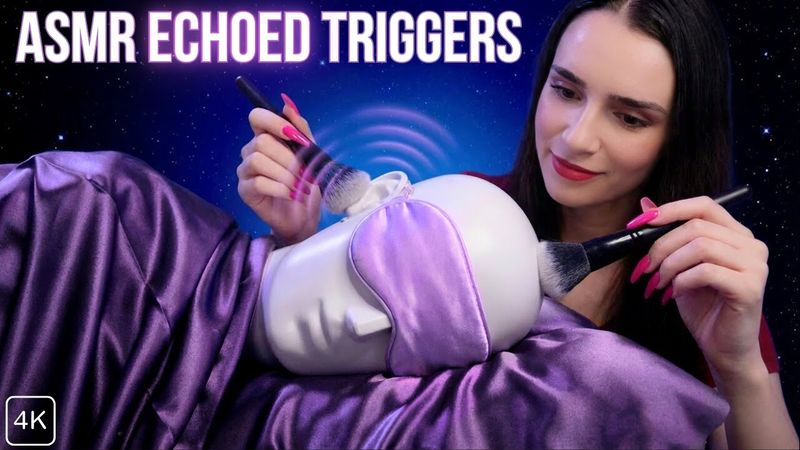 ASMR ECHOED Triggers for INSTANT Sleep 😴 Mic Scratching , Tapping , Massage 💜 LONG Nails No Talking