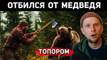 Mit einer Axt vom Bären weggekämpft!