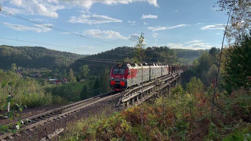 Грузовые поезда. Тоннели. Джебская петля. "Чертов мост"