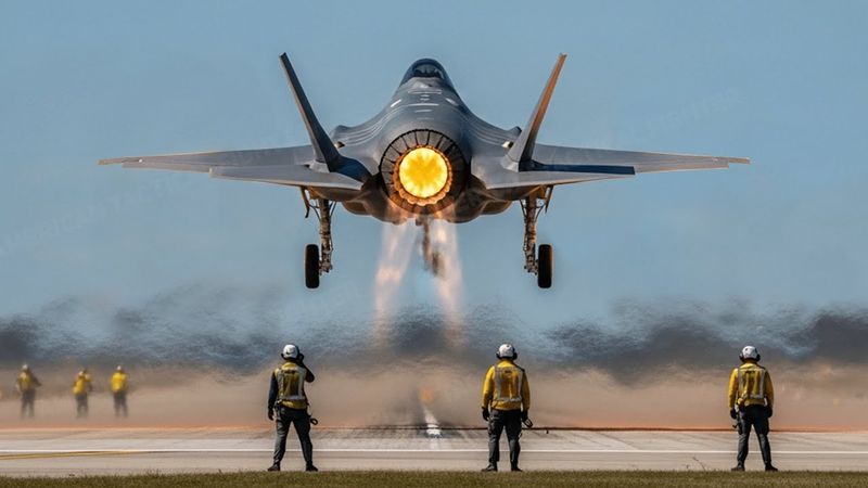 Un pilote de F-35 américain décolle à pleine vitesse pour escorter l'avion de Poutine hors d'Alaska.