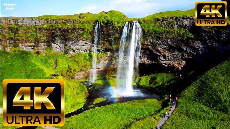 Водопад 🌊🌊 в – 4K UHD 1 час атмосфера релаксации, медитация, звуки природы