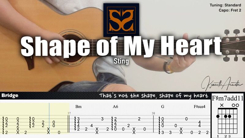 Shape of My Heart - Sting | Fingerstyle Guitar | TAB + Chords + Lyrics