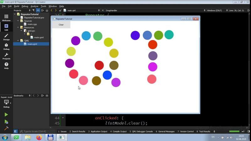 QML - Управление динамическими объектами через Repeater