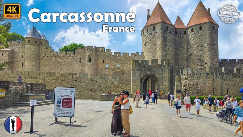 🇫🇷 La Plus Célèbre Ville Médiévale la de France – CARCASSONNE 🏰 – Visite à pied 4K 60fps