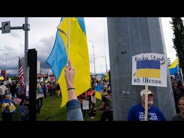 Protesters oppose Donald Trump's Alaskan summit with his Russian counterpart Vladimir Putin