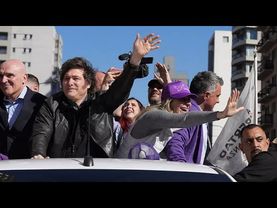 Argentina's President Milei pelted with rocks at Buenos Aires district rally