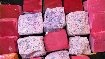 Soft Dyed Pink and Pasted Purple Blocks | Oddly Satisfying 