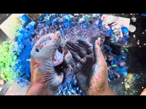 THANK YOU FOR 3K ON YT & IG 🥳🎉| Rainbow Dyed Crush 🌈 | Gym Chalk ASMR | Oddly Satisfying