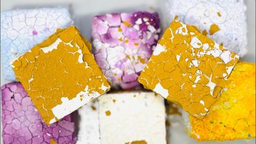 Flaky Pasted and dyed Soft Gym Chalk Blocks | Oddly Satisfying