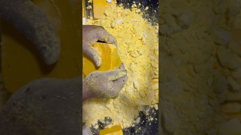 Yellow Dyed Chalk ASMR Crush #viralvideo #shorts