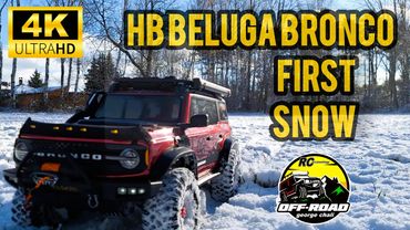 RC HB R1001 Beluga new ford Bronco scale 1/10 first ride of the model on snow